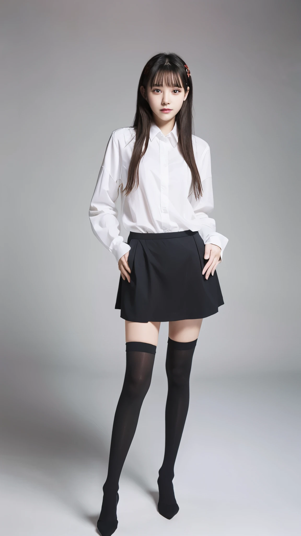 knee high stockings、M-shaped legs