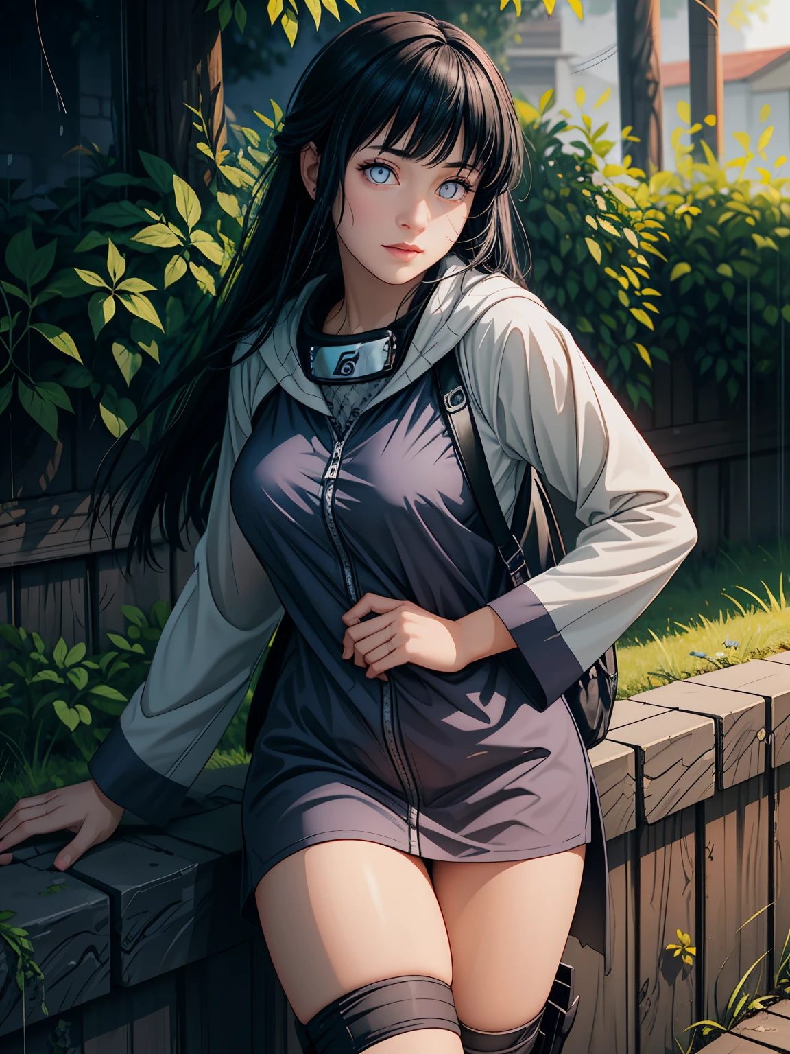 ((masterpiece)), (best quality),, official art, extremely detailed CG unity 8k wallpaper, highly detailed, shiny skin, Depth of field, vivid color,, 1girl, (curvy:0.6), (full body:0.8), girl wearing sexy clothes, sexy , portrait sophie mudd, casual pose, gorgeous young model, cute young woman, a beautiful -aged girl, very pretty model, young , cute young girl, beautiful young girl, beautiful model, long black/blue hair, dark hair, shiny hair, young and cute girl, girl, Hinata, Naruto, Hinata anime, anime, looking at me, high shadow texturing, shadows included, looking epic, epic background, epic place, single person, nobody else, wearing swimsuit, wearing somethink cute, wearing cute dress, adorable, kawaii, cute, proud, happy, definision of happines, rainy day, rain, light source, epic lighting, sunning, 18+ , epic background, super epic backgorund, backgorund theme, suepr shadowing, shadows, dynamic lighting, wearing sexy clothes of random color, (Background: old town, sunset, sunny forest, nature), poses: (Poses: leaning over wall, standing, legs crossed), light face, light outline lines, realistic, hyper detailer, high details
