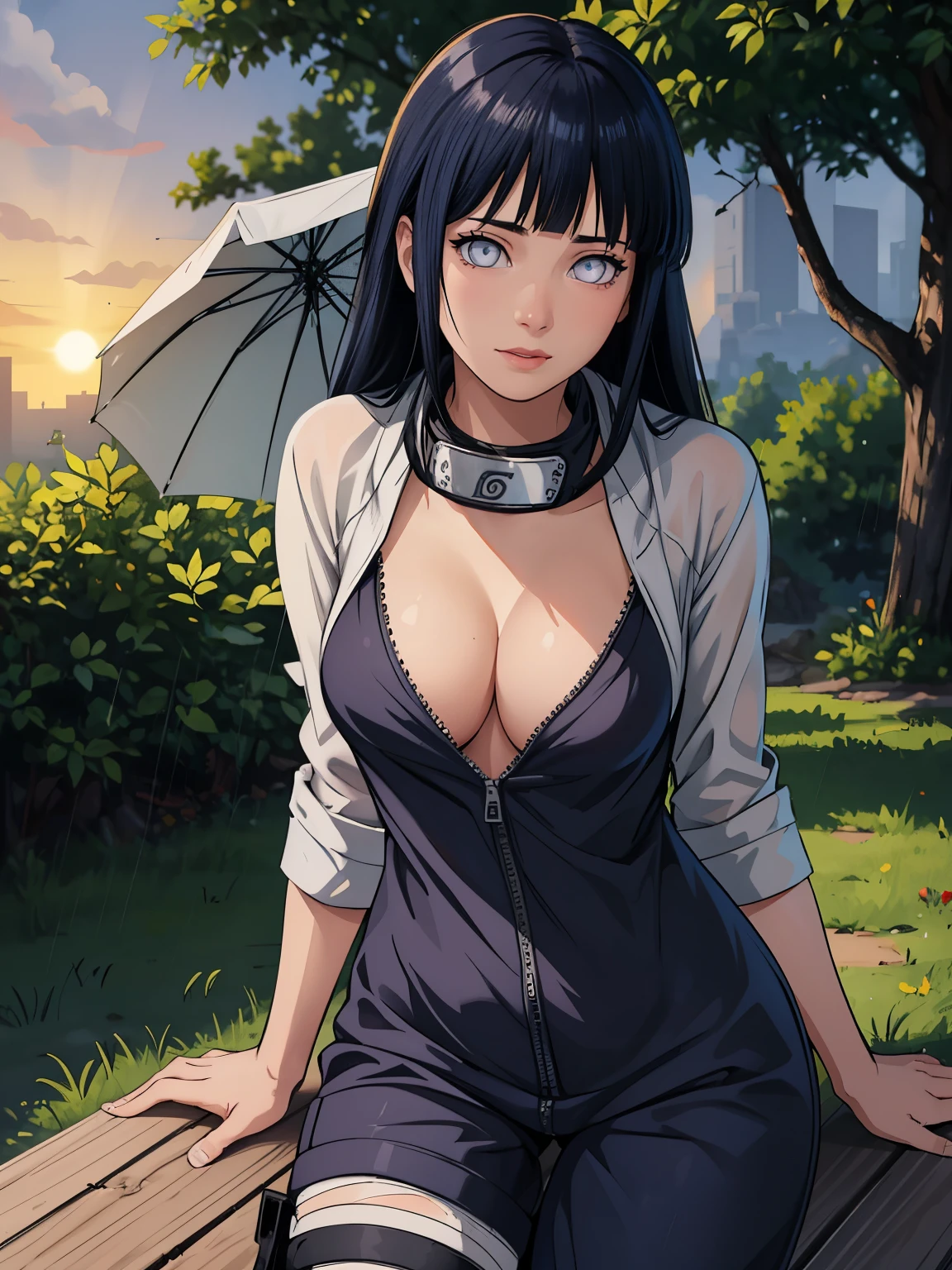 ((masterpiece)), (best quality),, official art, extremely detailed CG unity 8k wallpaper, highly detailed, shiny skin, Depth of field, vivid color,, 1girl, (curvy:0.6), (full body:0.8), girl wearing sexy clothes, sexy , portrait sophie mudd, casual pose, gorgeous young model, cute young woman, a beautiful -aged girl, very pretty model, young , cute young girl, beautiful young girl, beautiful model, long black/blue hair, dark hair, shiny hair, young and cute girl, girl, Hinata, Naruto, Hinata anime, anime, looking at me, high shadow texturing, shadows included, looking epic, epic background, epic place, single person, nobody else, wearing swimsuit, wearing somethink cute, wearing cute dress, adorable, kawaii, cute, proud, happy, definision of happines, rainy day, rain, light source, epic lighting, sunning, 18+ , epic background, super epic backgorund, backgorund theme, suepr shadowing, shadows, dynamic lighting, wearing sexy clothes of random color, (Background: sunset, sunny forest, nature), poses: (Poses: sexy pose), light face, light outline lines, realistic, hyper detailer, high details
