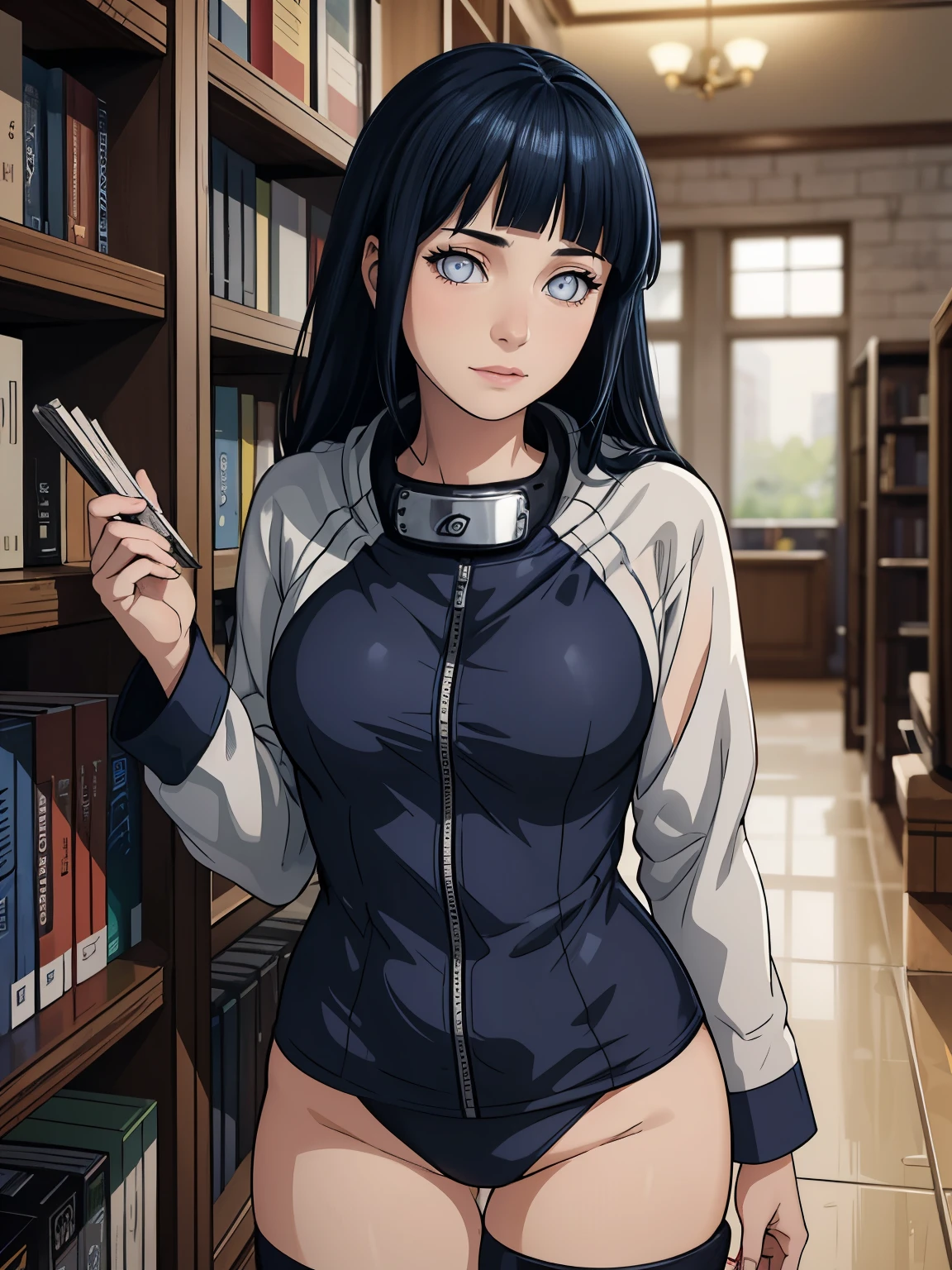 ((masterpiece)), (best quality),, official art, extremely detailed CG unity 8k wallpaper, highly detailed, shiny skin, Depth of field, vivid color,, 1girl, (curvy:0.6), (full body:0.8), girl wearing sexy clothes, sexy , portrait sophie mudd, casual pose, gorgeous young model, cute young woman, a beautiful -aged girl, very pretty model, young , cute young girl, beautiful young girl, beautiful model, long black/blue hair, dark hair, shiny hair, young and cute girl, girl, Hinata, Naruto, Hinata anime, anime, looking at me, high shadow texturing, shadows included, looking epic, epic background, epic place, single person, nobody else, wearing swimsuit, wearing somethink cute, wearing cute dress, adorable, kawaii, cute, proud, happy, definision of happines, rainy day, rain, light source, epic lighting, sunning, 18+ , epic background, super epic backgorund, backgorund theme, suepr shadowing, shadows, dynamic lighting, wearing sexy clothes of random color, (Background: library), poses: (Poses: reading book, studying), light face, light outline lines, realistic, hyper detailer, high details