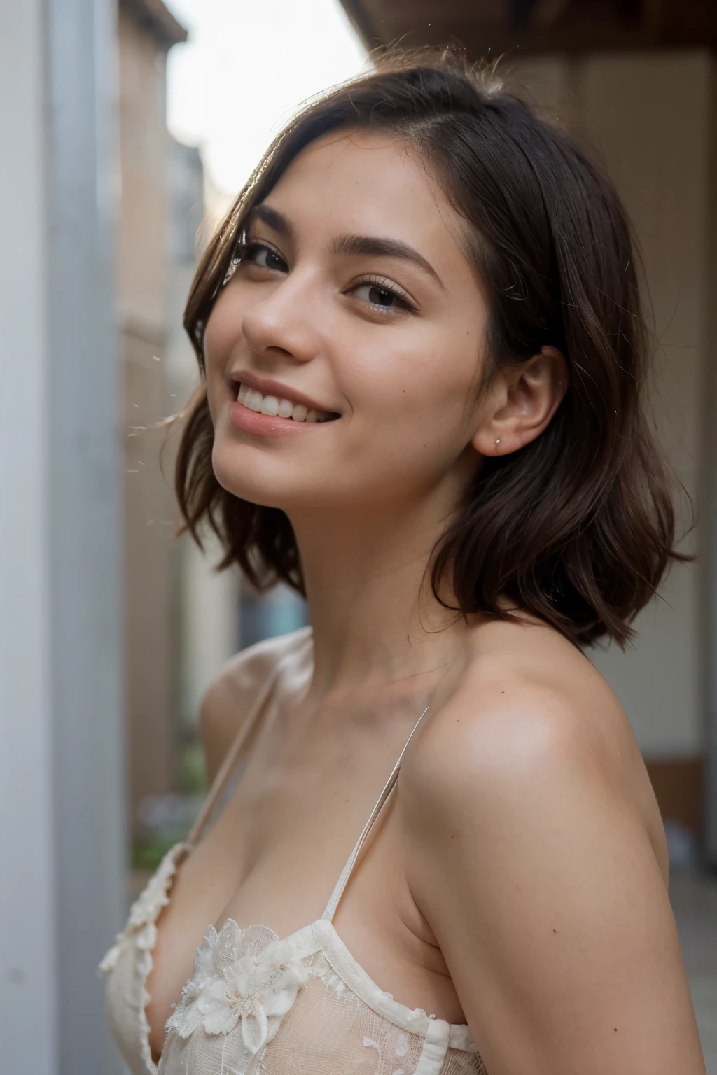 ((Mejor calidad)), ((obra maestra)), (detallado), cara perfecta, de perfil, smile