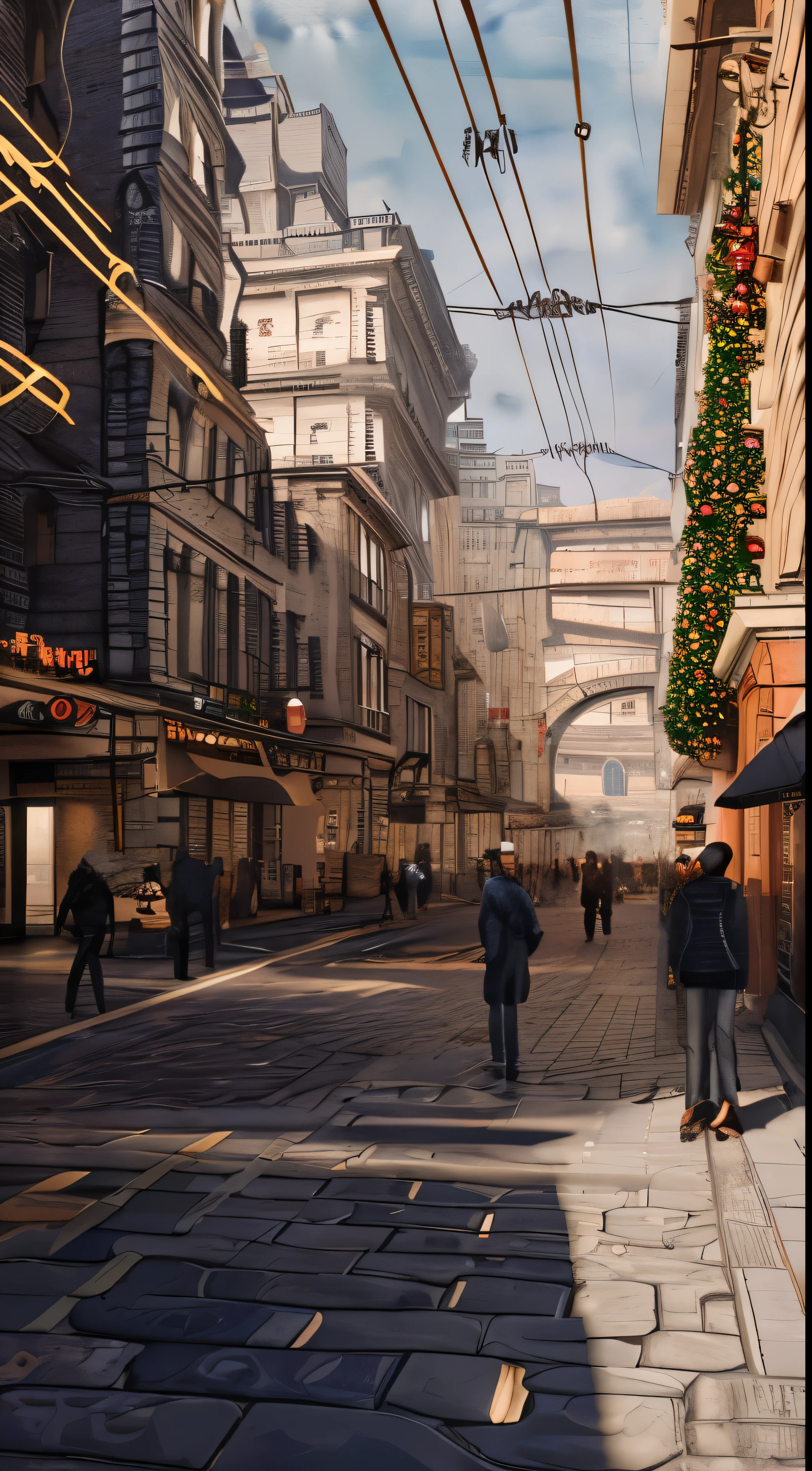 (extremely detailed CG unity 8k wallpaper),(masterpiece), (best quality), (ultra-detailed), (best illustration),(best shadow), city background, ,BREAK ,  P90christmas, eyewear on head, , 