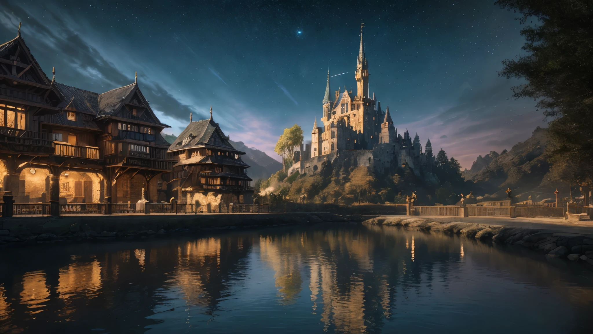 (8k, ARTISTIC photography, best quality, masterpiece: 1.2) ((best quality)), Nijistyle, a barbarian holding a club with spikes, covered in owl themed armor, the art and science of designing built environments, serves as a powerful predictor of health within isekai society. advanced castle architecture spread out, Its influence extends beyond aesthetics and functionality, surrounded by village, shaping various aspects of our lives, planets visible in the atmosphere, including economic stability, dragons flying around, the physical environment or neighborhood, education, food, community and societal context, and the healthcare system. Through its intentional design choices, architecture creates and impacts these interconnected elements, ultimately influencing the well - being and health outcomes of individuals and communities. define this idea with imagery. do not show text. create an appealing image typical of those shown on the front page of a world renowned magazine., each with unique architecture and culture, beauty light, Glitchart, 64K, high detail