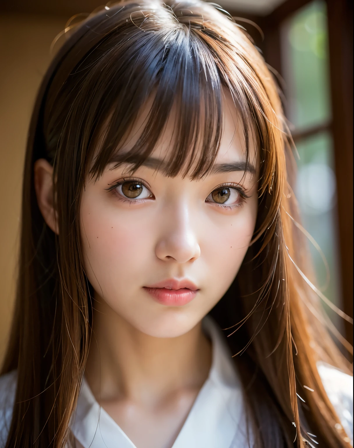 best quality, face focus, soft light, ultra high res, (photorealistic:1.4), RAW photo,
1japanese girl, solo, cute, (pupil, lights in the eyes), detailed beautiful face, (),(high resolution detail of human skin texture),
(long hair),
indoor,
Damask Shirt Dress,
(portrait)