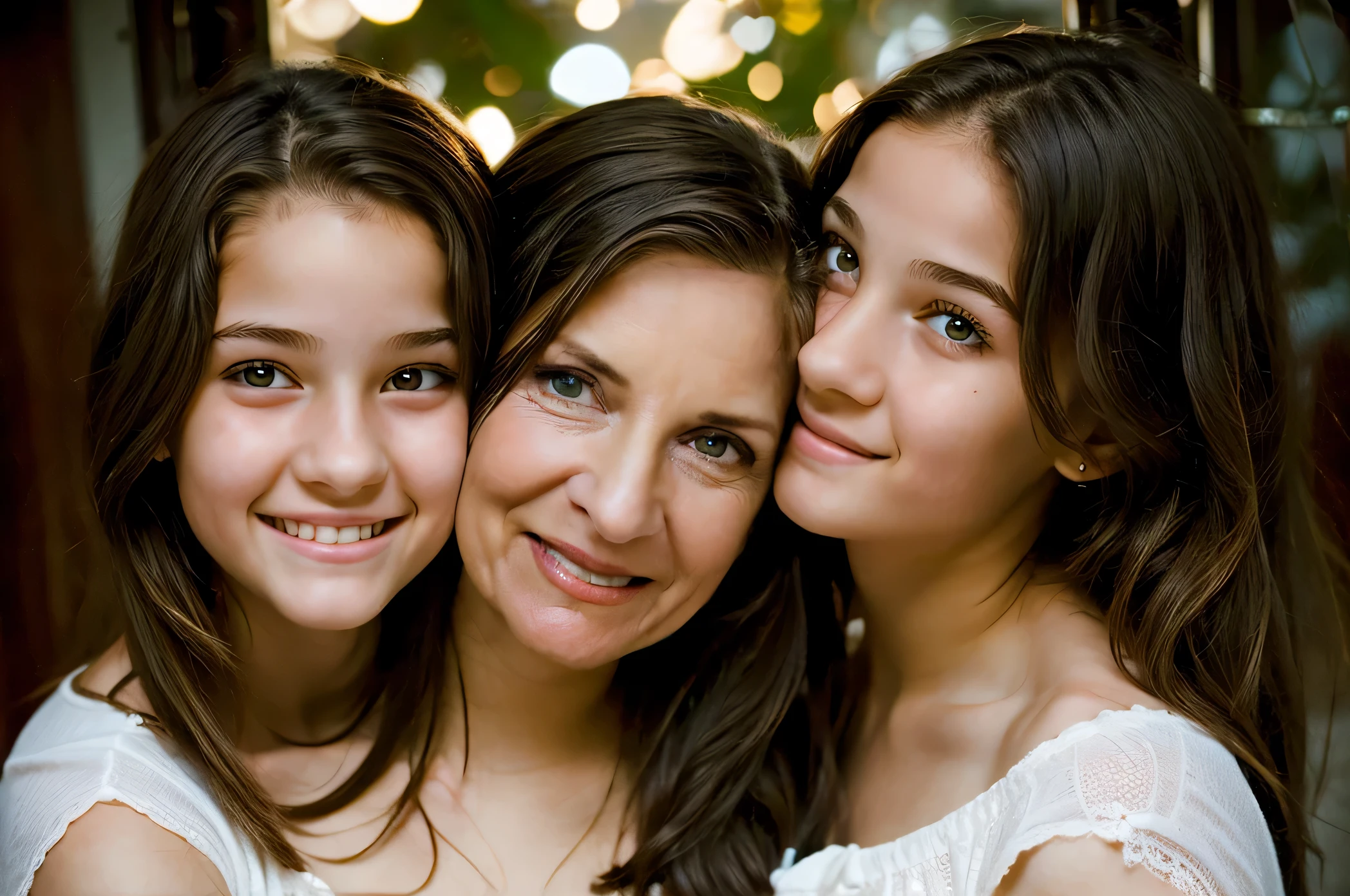 mom, happy, loving, age 49, pretty, hazel eyes,