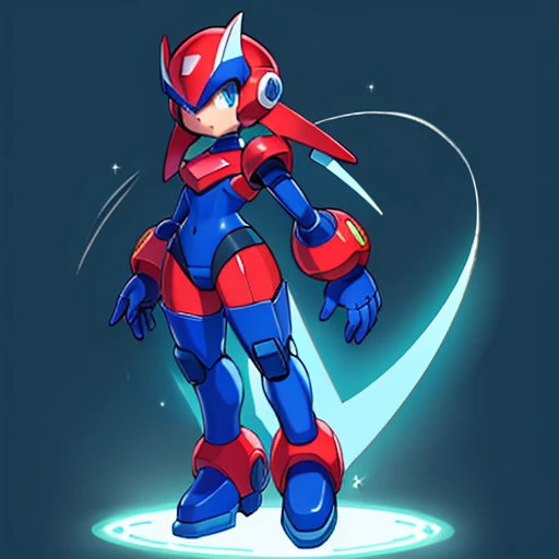 , (masterpiece:1.3), best_quality, absurdres, (solo:1.3), (1girl), full_body, science_fiction, android, reploid, mega_man_zero, mega_man_zx