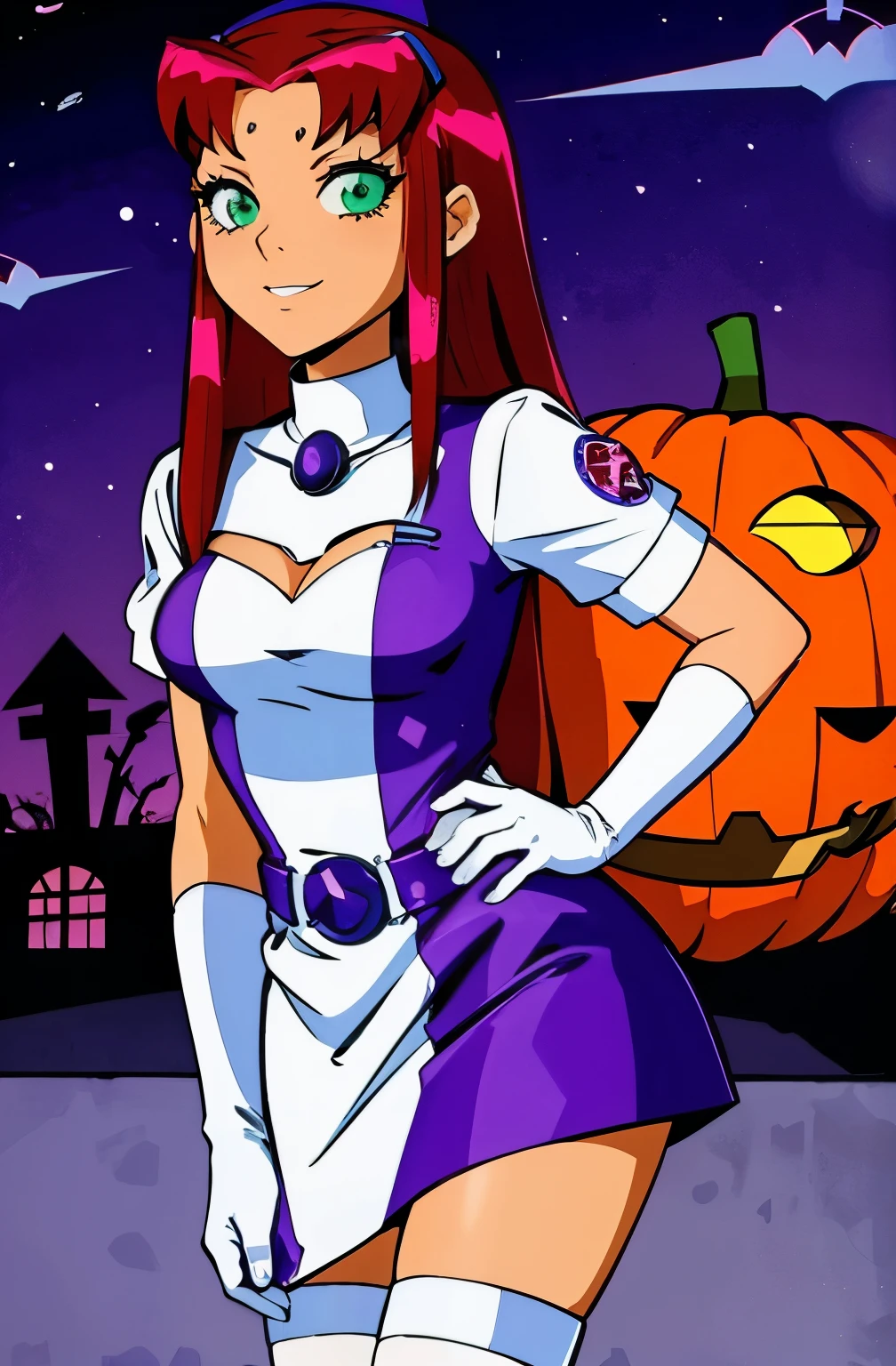 Starfire as a nurse, maid, Starfire as a nurse, Halloween, cute costume, sexual