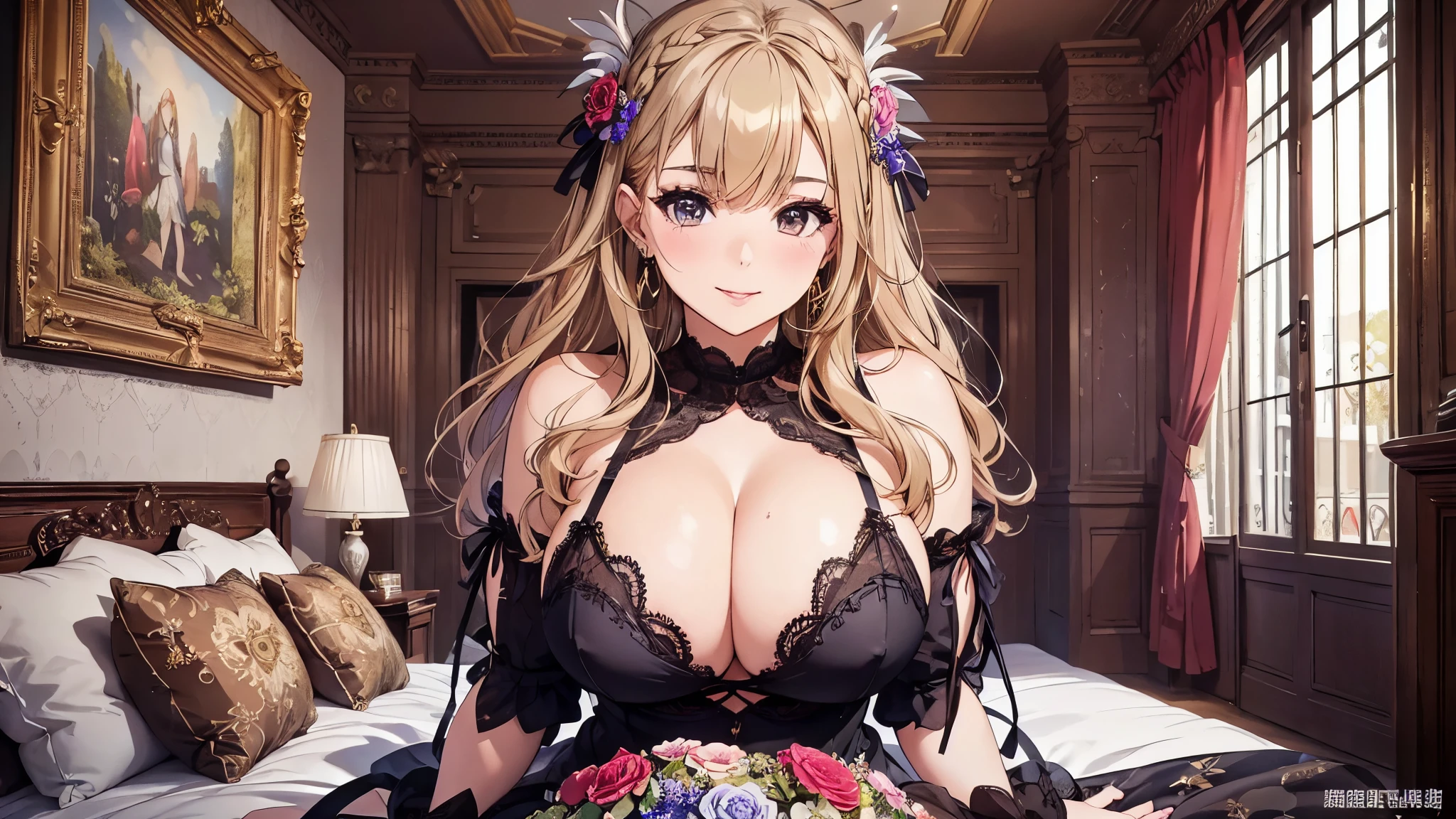 (最high quality:1.5, High resolution, UHD, 4K, detailed lighting, shader), brown braided hair, beautiful, big breasts, sexy, erotic, Lewd, cleavage, lingerie, thighs, smile, share, (throw, close shot), night bedroom background, topless, heart sticker on nipple, No bra、最高のmasterpiece、beautiful美しさ, 3D two-dimensional, rich, blonde, skirt, stockings, high heels, star、(Highly detailed CG Unity 8K wallpaper),(masterpiece), (最high quality), (Super detailed), (best work),(best shadow), (sharp eyeliner, eye shadow, fine eye:1.1), (超High resolution,realistic,最high quality,realistic),(8K,RAW photo,最high quality,マstarプル),mature woman、sensual curves、huge breasts、thighs、bubble、お尻のmasterpiece, 最high quality, Super detailed, full body shot, mature woman, beautiful mature woman, nightgown and underwear, 魅惑的なsmile, thick lips, Chubby lips, blush, looking at the viewer, provocative expression, beautiful髪型, cleavage, Plump、curvy hips、attractive face、sexyなlingerie、an inviting gaze、Expression of emotions、Lewd下着、(((eroticシースルーlingerieセット)))、Standing position、gorgeous accessories 、big breastsの女性, bare shoulders, golden hair, colored feather, metal ornaments, colored flowers, particle, light, (masterpiece, 最high quality, 最high quality, official art, beautiful and aesthetic:1.2), (1 girl:1.3), very detailed,(fractal art:1.1),(colorful:1.1)、(flowers:1.3),most detailed,(zentangle:1.2), (dynamic pose), (abstract background:1.3), (shiny skin), (lots of colors :1.4), ,(earrings:1.4), (feather:1.4),masterpiece, 最high quality, Super detailed, 30~40 years, full body shot, beautiful 、various hairstyles,gold headband,plump breasts,beautiful butt,greek clothing,Tulle covers the breasts,perfectly proportioned, detailed clothing details,marble,god statue,cinematic lighting, film grain, 8K, masterpiece, Super detailed, high detail, high quality, High resolution,(((NSFW:1.2)))、exposed chest、Openwork decoration,(((see through dress)))、(((解剖学的に正しいbody))) , 最high quality, Super detailed, (((Lewd下着)))、raise your butt, from below, (((R-18)))、Hakari、thighs, big breasts, Are standing, cowboy shot, blush, (((1 girl))), (masterpiece:1.3), (High resolution), (8K), (very detailed), perfect face, Nice eye and face, (((最high quality))), (Super detailed), detailed face and eye, (alone), High resolution、beautifuleye,(((sexyなポーズ)))、(((整ったbig breasts)))、((beautiful eye))、luxury、(((超High resolution)))、(((detailed description)))、(((ぽっちゃりbody型)))、(((解剖学的構造に一致したbodyの部位)))、beautiful長いまつ毛、バランスのとれたbody型,Legs and arms are just the right size、Fishnet tights、glamorous、(((Clear white and black eye)))、lipstick、Sparkling、(Undistorted face, eye, body)、jewelry、gem、(長くカールしたbeautifulまつ毛)、(((バランス良いbeautiful胸)))、(transparent, Exquisite skin:1.2)、(((完璧なglamorousボディー)))、actress face、Super beautiful、かわいいsmile、Healing beauty、flower shower、完璧なeye、realistic depiction、超sexy、shiny、glamorous、double eyelids、Good dark compensate、compensate、ぼやけていないeye、(((Plump face)))、cute face 、(((Shiny and glowing skin)))