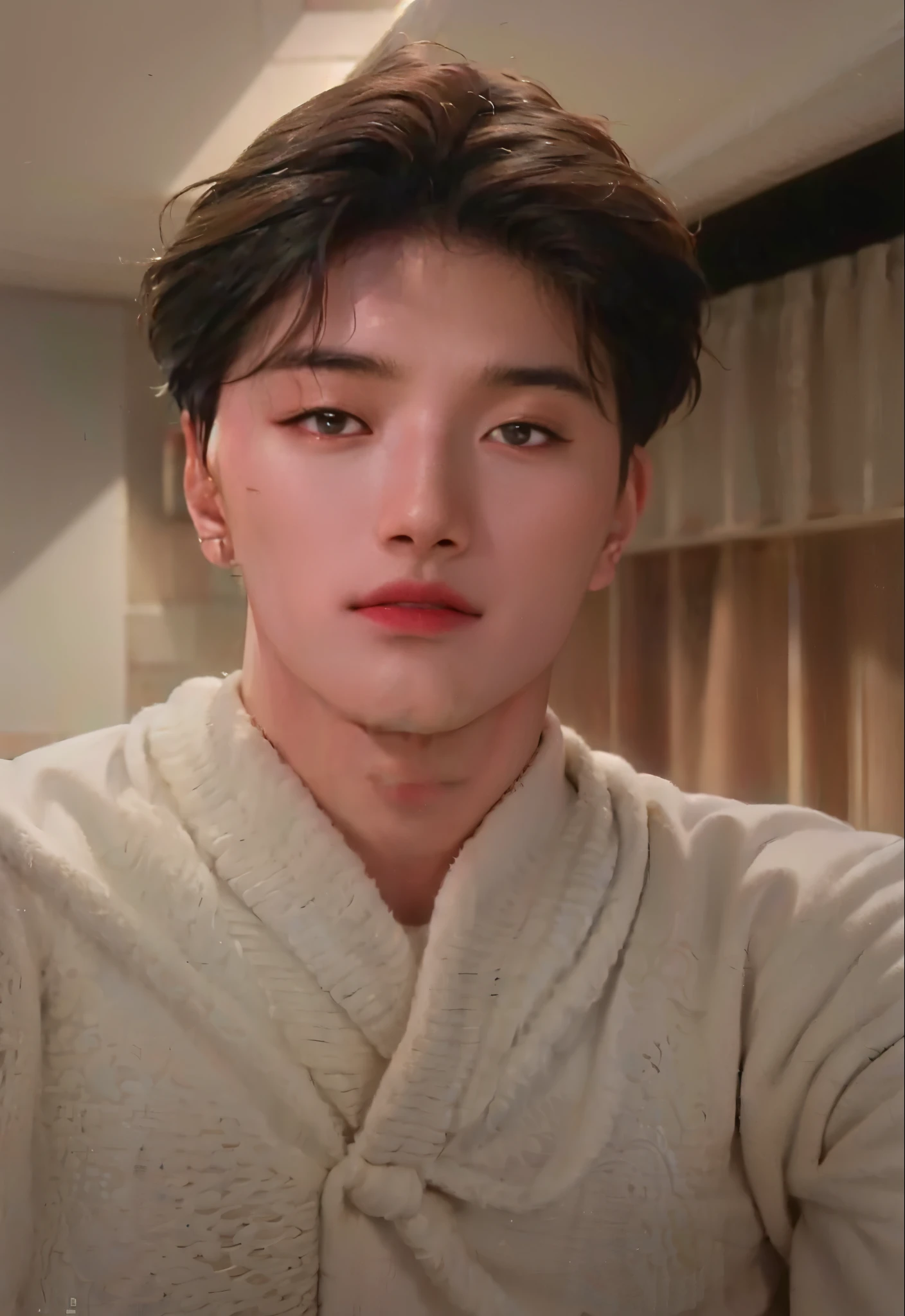 arafed man in a robe taking a selfie in a bathroom, who is siwoo, homem sul-coreano, 27 anos de idade, 28 anos de idade, taken at the beginning of 2020, 23 anos, 29 anos, Joongwon Carlos Jeong, 22 anos de idade, Jinyoung Shin, 21 anos de idade, 24 anos de idade, kpop ateez, kpop san ateez, korean boy, korean male face