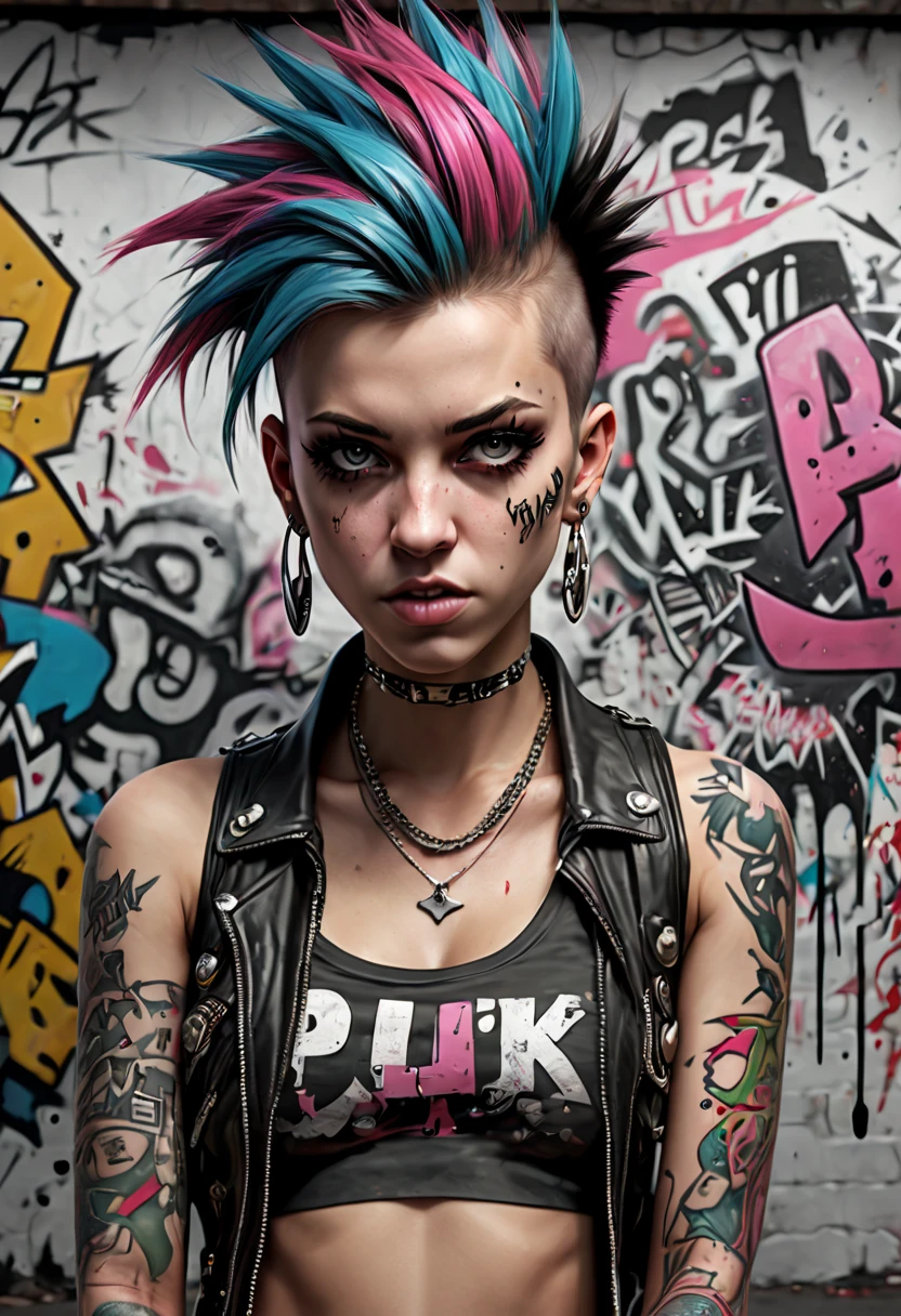 Graffiti Punk, (best quality, masterpiece, Representative work, official art, Professional, Ultra high detail, 8k)