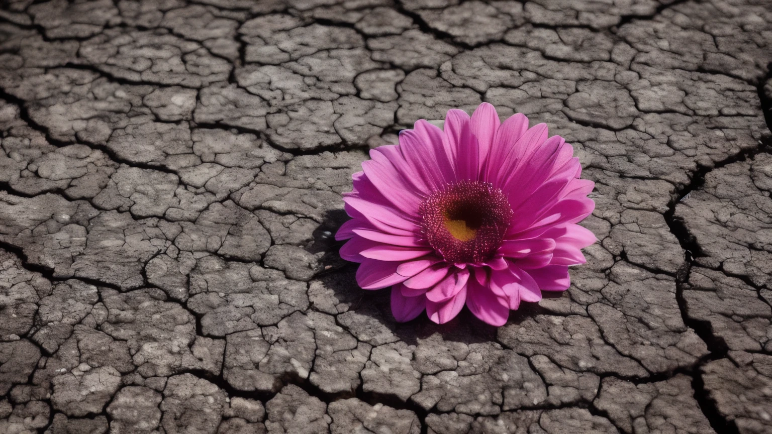 hyper ultra realistic photographs full body of A dried flower, its petals fragile and papery, lies abandoned on the cracked desert floor. The wind dances around it, creating an ephemeral ballet of dust and despair. Yet, in its decay, a certain beauty and resilience shine through. ratio 16:9, 4k, 8k resolution, High quality photo, high detailed, imagesharp focus, Cinematic lighting,hyperdetailed & Unreal engine, detail, realism, photography,cinematography, camera NIKON, lens NIKKOR flagship, masterpiece. hyper-maximalism, ultradetailed photorealistic, light skin imperfections, final render, vray, photo, fashion