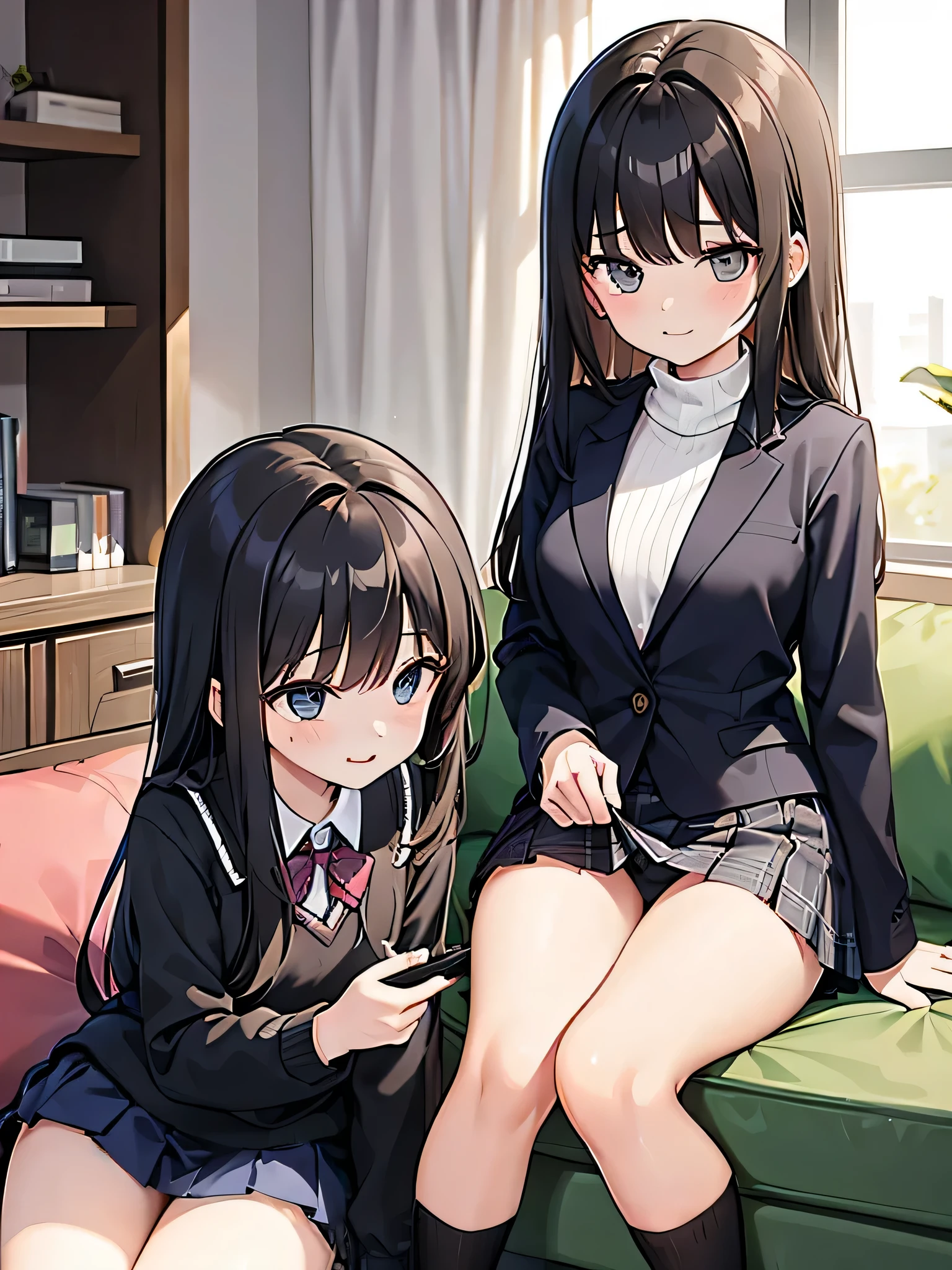 Please wear a navy blue skirt。