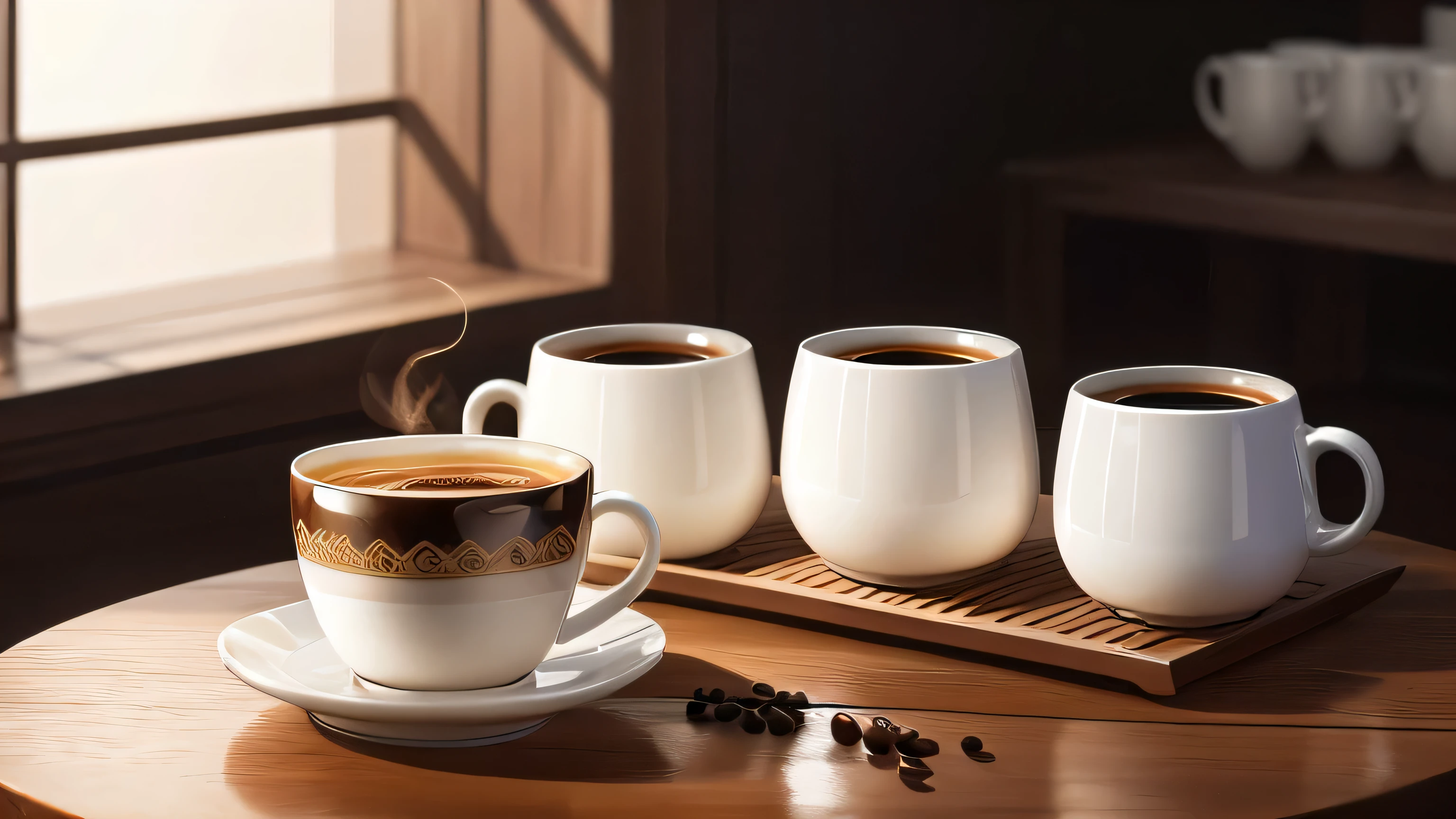 (Very detailed CG unity 8k wallpapers), panoramas of coffee cups and stable artwork, natural design, professional majestic paintings, Intricate, High Detail, Sharp focus, dramatic, photorealistic painting art by midjourney