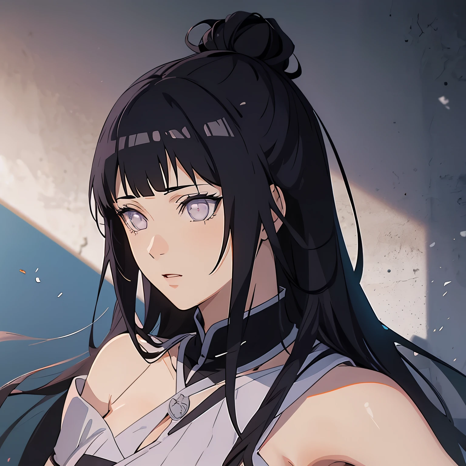 anime character, Hinata Hyuga, checkered idol uniform, singing and dancing, gbk stage, realistic light and shadow, natural, very perfect, very detailed, detailed hand