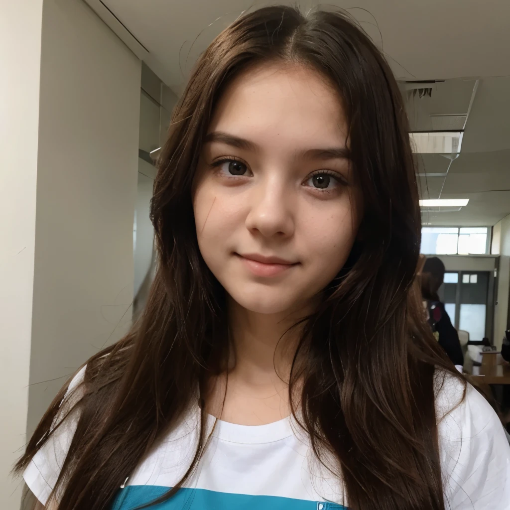ID photo female university student long hair face cute