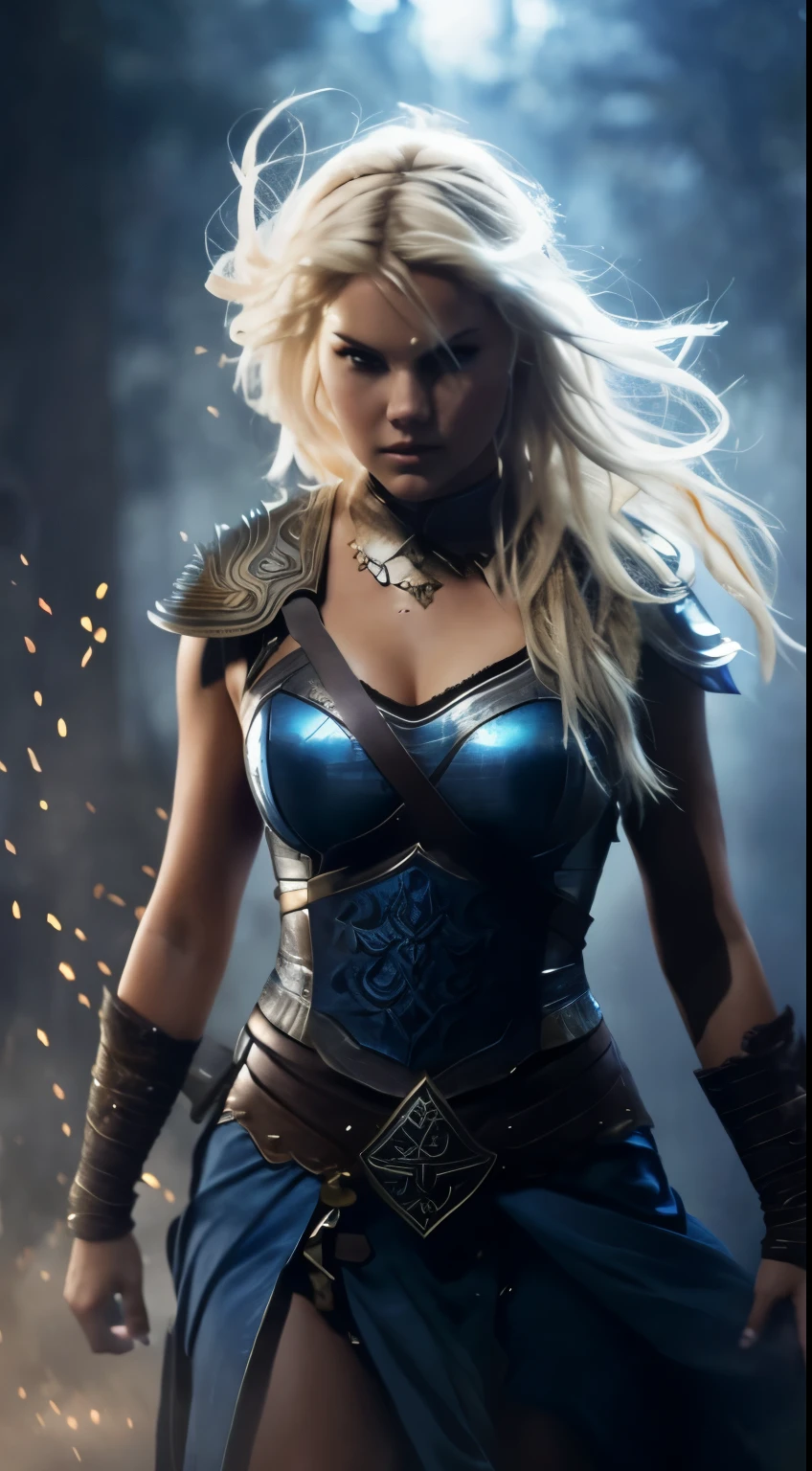 un primer plano de una mujer con un vestido azul sosteniendo una espada, Una guerrera rubia sexy, Elisha Cuthbert como un guerrero RPG, Mujer vikinga, beautiful guerrera, Chica guerrera, Una hermosa mujer guerrera, Mujer guerrera, Elisha Cuthbert como un D&paladin, Elisha Cuthbert como un paladin, guerrera, Princesa guerrera