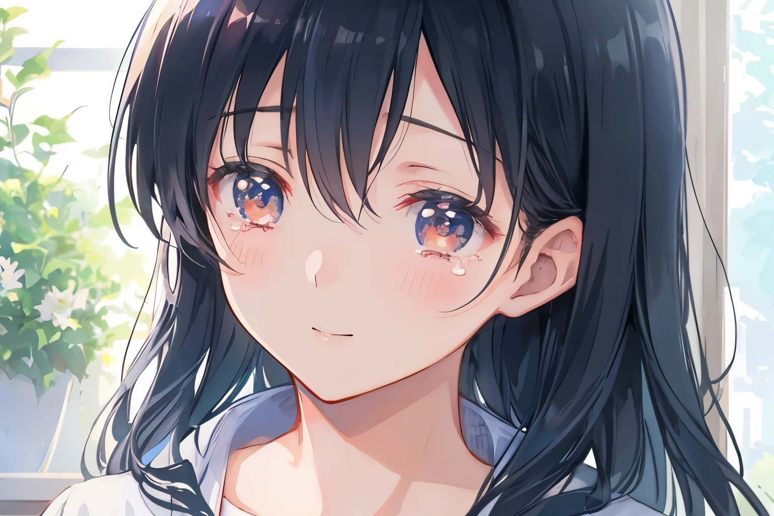 Create exquisite illustrations reminiscent of Makoto Shinkai's style, It has ultra-fine details and top-notch quality. Create a high-quality illustration depicting the moment of high school exam results being posted, with a focus on a beautiful girl shedding tears of joy upon discovering her acceptance, surrounded by the atmosphere of nostalgia. Ensure meticulous attention to detail. Picture the scene with the girl's emotional reaction to seeing her candidate number listed among the successful applicants, her face lit up with happiness and relief. Capture the nostalgic ambiance of the occasion, incorporating elements that evoke memories of past experiences and emotions. Pay close attention to the fine details, such as the expressions of other students, the texture of the bulletin board, and the surrounding environment. Aim for a composition that conveys the sense of accomplishment, joy, and nostalgia associated with this significant moment in the girl's life. best quality, masterpiece