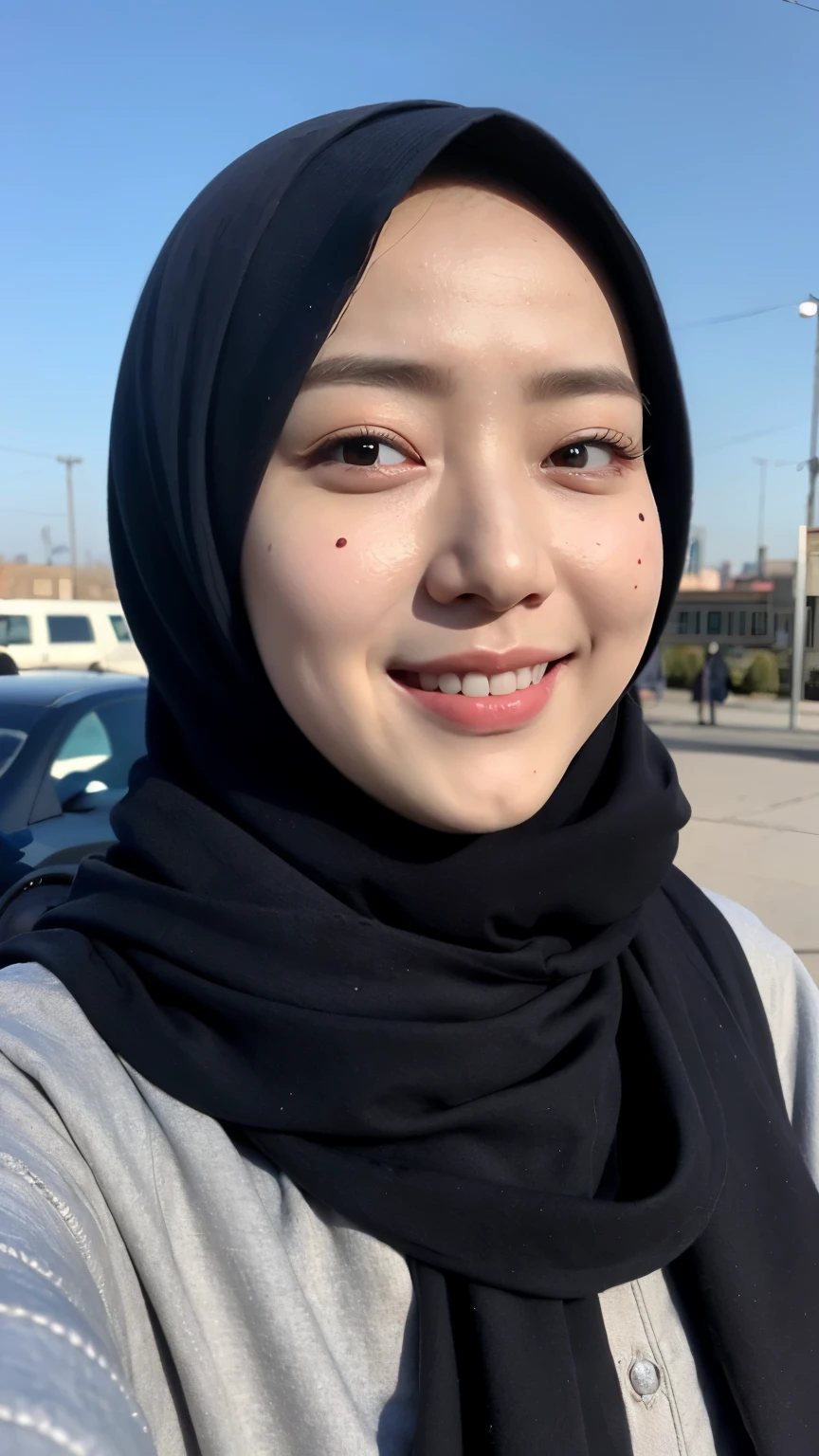 ((Best quality, 8k, Masterpiece :1.37)), (wear hijab girls), girls wear hijab, postion:stanfing style, (girls wearing hijab moslem), beautiful face, face bukkake, 18 years old girls, hair black, ultra detailed face, ultra detailed body, slim body, lips smile, Beautiful detailed eyes, eyes korean, detailed nose, Natural Lip, ((Lips Smile)), face smile, Wear hijab moslem, fancy jubba thobbe, (photo full body), view of the blue sky, Slim Body, realistic face, backround people hijab , (full body photo)