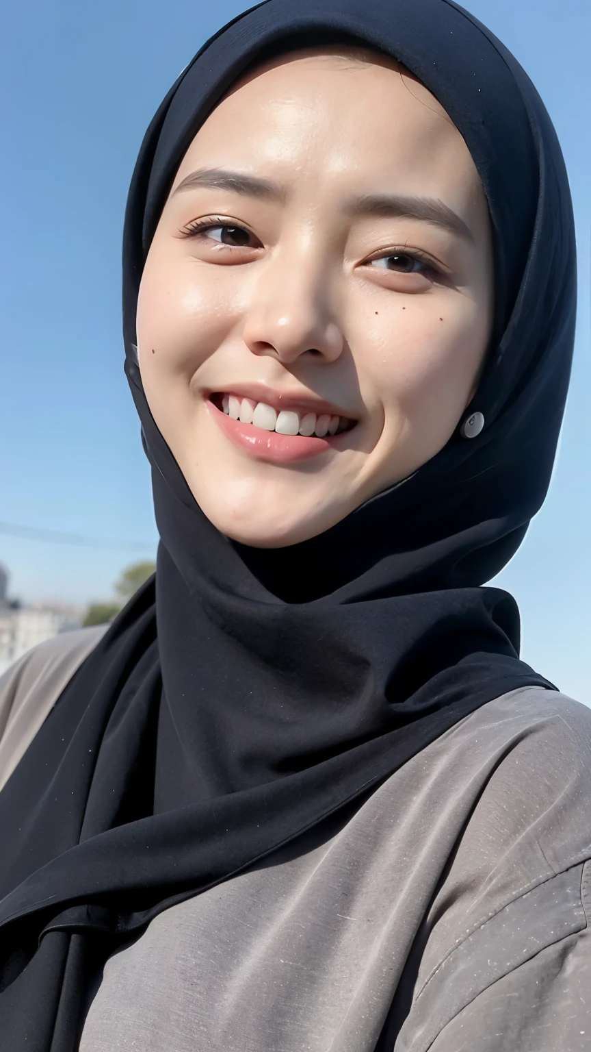 ((Best quality, 8k, Masterpiece :1.37)), (wear hijab girls), girls wear hijab, postion:stanfing style, (girls wearing hijab moslem), beautiful face, face bukkake, 18 years old girls, hair black, ultra detailed face, ultra detailed body, slim body, lips smile, Beautiful detailed eyes, eyes korean, detailed nose, Natural Lip, ((Lips Smile)), face smile, Wear hijab moslem, fancy jubba thobbe, (photo full body), view of the blue sky, Slim Body, realistic face, backround people hijab , (full body photo)