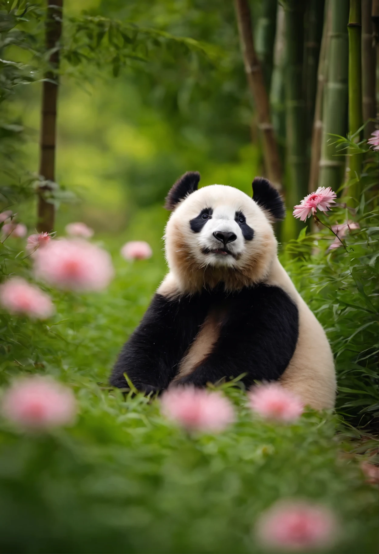 fat panda,sit on the grass,Have a red apple,panda flower,Pink daisies are blooming next to me, hairy pubic hair, Chubby, cute big breasts, clean the fur,繊細な本物のhair,photography style, in bamboo forest, Sunny, Great weather, warm, cheerfulness, 35mm lens, kodak film, f1.2, ISO300, Natural light, natural soft color, super detailed, High quality - AR 3:4--V5--S750
(masterpiece: 1.5) (realistic: 1.1) (Bokeh) (highest quality) (fine skin texture, pores, hair: 1.1) (Complex) (8K) (HDR) (wallpaper) (cinematic lighting) (sharp focus )