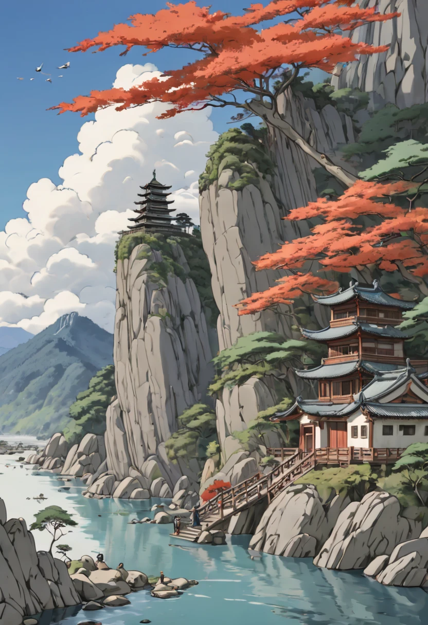 art by Qi_Baishi, colored by Studio Ghibli, (best quality, masterpiece, Representative work, official art, Professional, Ultra high detail, 8k)