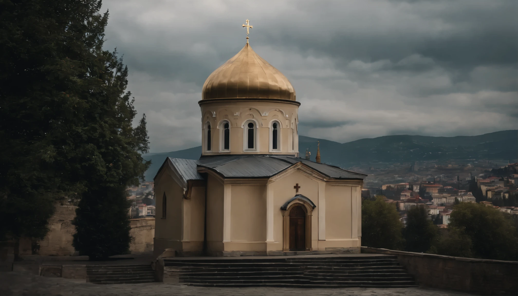 Realistic photo of Georgian orthodox church in tbilisi during XII century