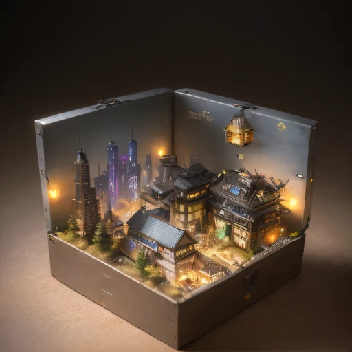 Lunar soil realistic model, (bifurcation, original photo, best quality, masterpiece:1.4),SteampunkCyberpunk6820 City,(CyberpunkLunar soil light:1.3), Lunar soil (related to land),(in a small nature box:1.3),Isometric, small nature, landscape on foundation,landscape,
