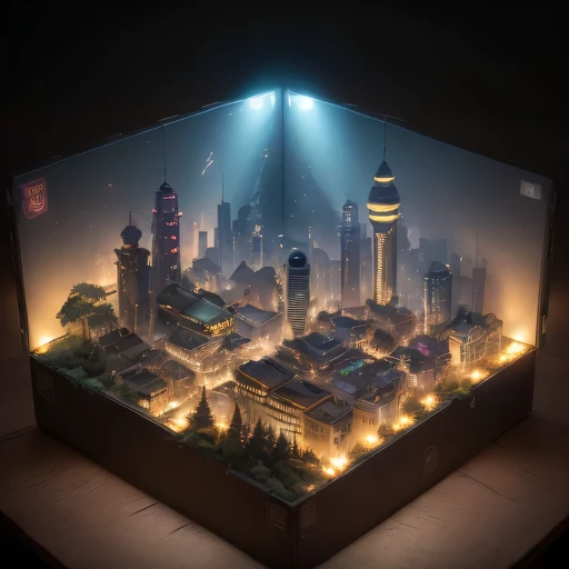 Lunar soil realistic model, (bifurcation, original photo, best quality, masterpiece:1.4),SteampunkCyberpunk6820 City,(CyberpunkLunar soil light:1.3), Lunar soil (related to land),(in a small nature box:1.3),Isometric, small nature, landscape on foundation,landscape,