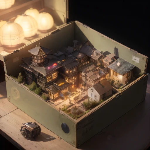 Lunar soil realistic model, (bifurcation, original photo, best quality, masterpiece:1.4),SteampunkCyberpunk6820 City,(CyberpunkLunar soil light:1.3), Lunar soil (related to land),(in a small nature box:1.3),Isometric, small nature, landscape on foundation,landscape,