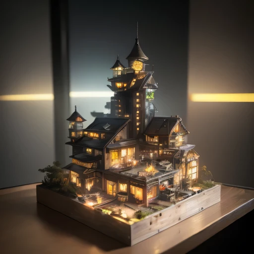 Lunar soil realistic model, (bifurcation, original photo, best quality, masterpiece:1.4),SteampunkCyberpunk6820 City,(CyberpunkLunar soil light:1.3), Lunar soil (related to land),(in a small nature box:1.3),Isometric, small nature, landscape on foundation,landscape,