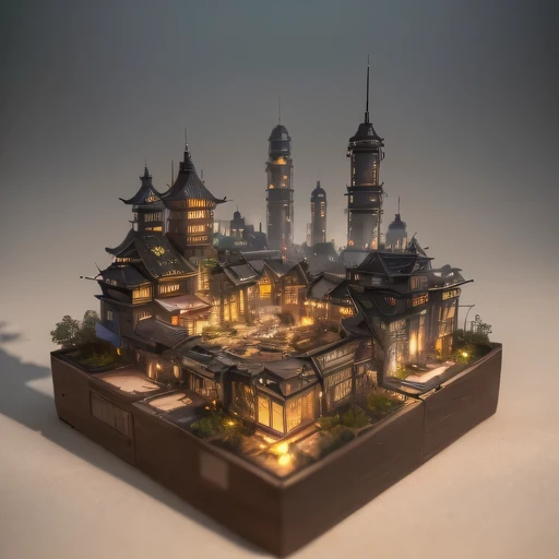 Lunar soil realistic model, (bifurcation, original photo, best quality, masterpiece:1.4),SteampunkCyberpunk6820 City,(CyberpunkLunar soil light:1.3), Lunar soil (related to land),(in a small nature box:1.3),Isometric, small nature, landscape on foundation,landscape,