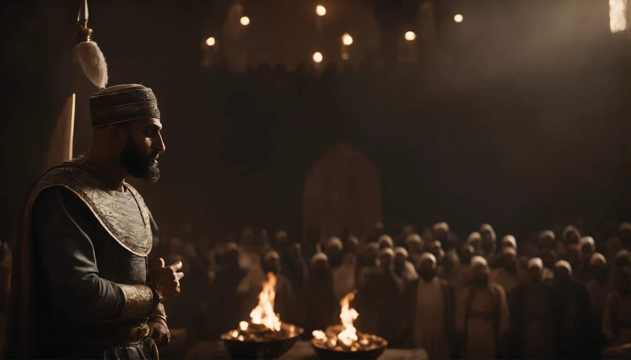 Realistic photo of sultan Mahmud b. Muhammad declaring holy war against Georgia in 1121
