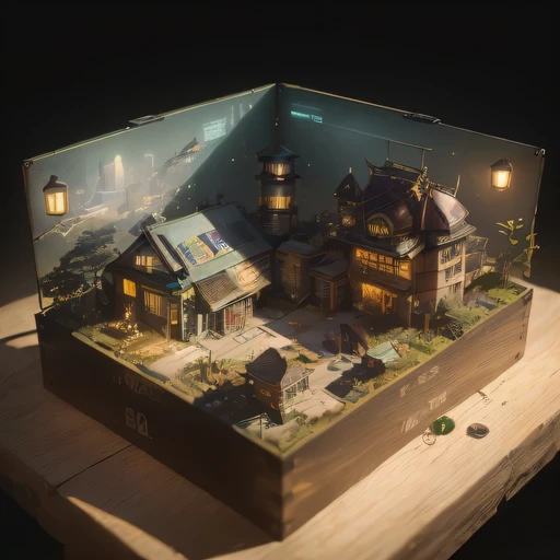 Lunar soil realistic model, (bifurcation, original photo, best quality, masterpiece:1.4),SteampunkCyberpunk6820 City,(CyberpunkLunar soil light:1.3), Lunar soil (related to land),(in a small nature box:1.3),Isometric, small nature, landscape on foundation,landscape,