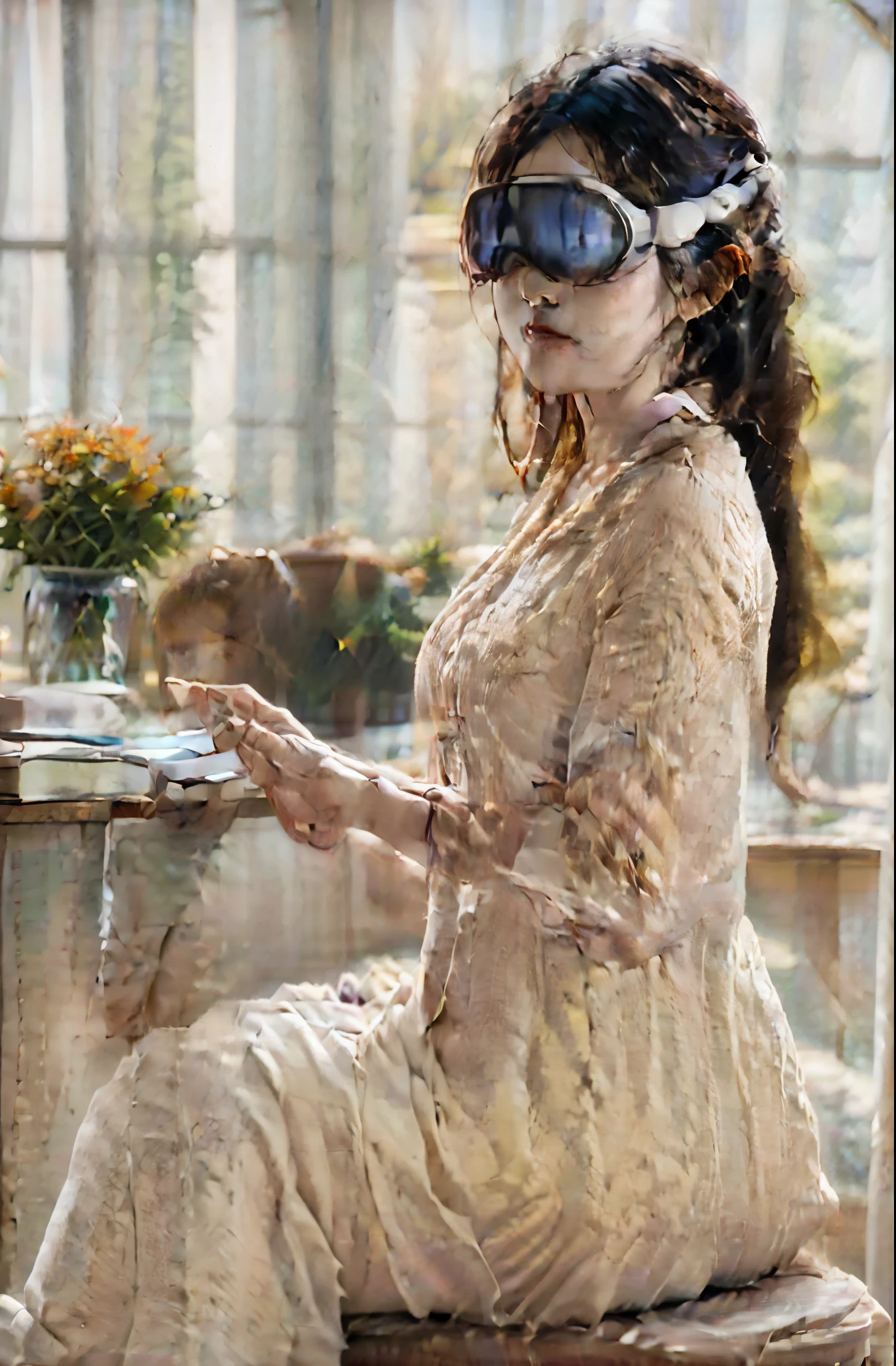 Alphafie woman wearing apple vision pro sitting on piano on the beach, Bae Suzy, Nam Jae Young, pianist, Yoon Se-sung, sung by janis, Choi Hong Hwa, Shin Min-jung, Lee Ji Eun, Lee Ji Eun, Shin Jin Young, Kook Ji Young, Gombi, Park from to, play piano, kiyoko suzuki