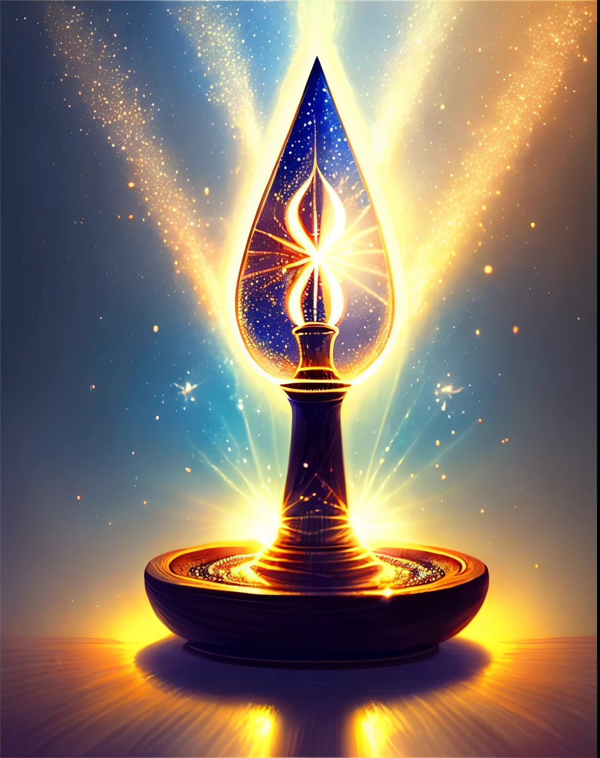 The light is pouring down spiritual Light of Blessing happiness