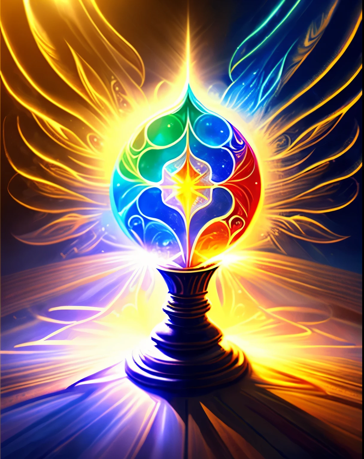The light is pouring down spiritual Light of Blessing happiness