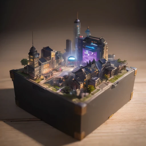 Lunar soil realistic model, (bifurcation, original photo, best quality, masterpiece:1.4),SteampunkCyberpunk6820 City,(CyberpunkLunar soil light:1.3), Lunar soil (related to land),(in a small nature box:1.3),Isometric, small nature, landscape on foundation,landscape,