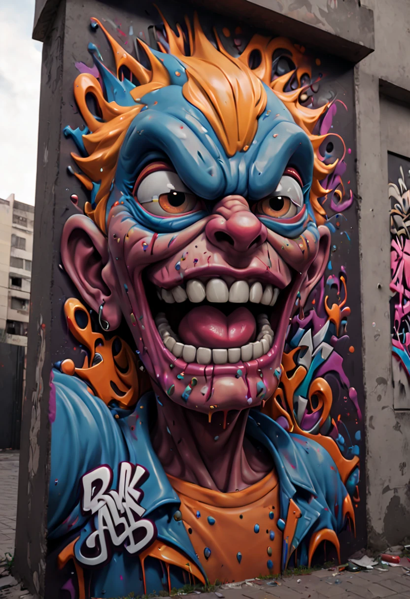 3d graffiti, (best quality, masterpiece, Representative work, official art, Professional, Ultra high detail, 8k)