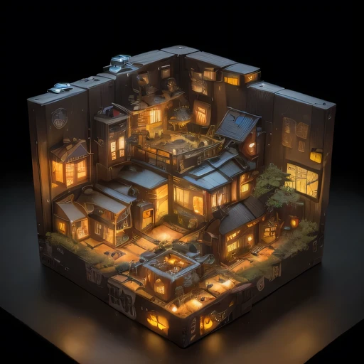 3658年Lunar soil realistic model, (bifurcation, original photo, best quality, masterpiece:1.4),SteampunkCyberpunk6820 City,(CyberpunkLunar soil light:1.3), Lunar soil (related to land),(in a small nature box:1.3),Isometric, small nature, landscape on foundation,landscape,