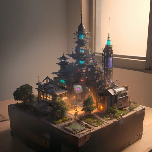 3658年Lunar soil realistic model, (bifurcation, original photo, best quality, masterpiece:1.4),SteampunkCyberpunk6820 City,(CyberpunkLunar soil light:1.3), Lunar soil (related to land),(in a small nature box:1.3),Isometric, small nature, landscape on foundation,landscape,