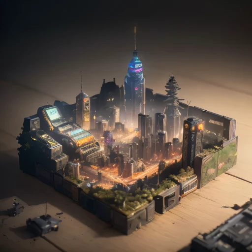 3658年Lunar soil realistic model, (bifurcation, original photo, best quality, masterpiece:1.4),SteampunkCyberpunk6820 City,(CyberpunkLunar soil light:1.3), Lunar soil (related to land),(in a small nature box:1.3),Isometric, small nature, landscape on foundation,landscape,