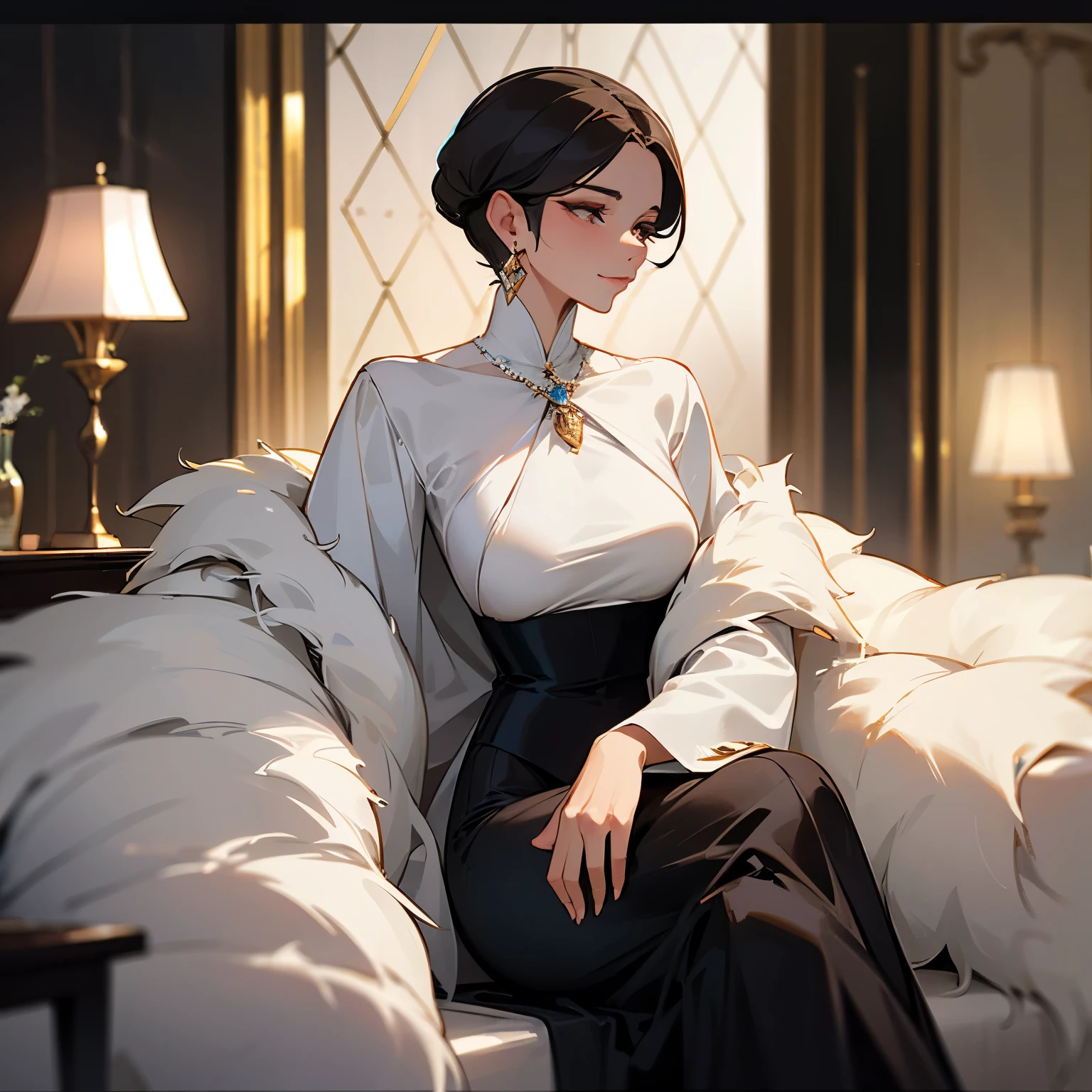 A elegant wealthy mature woman