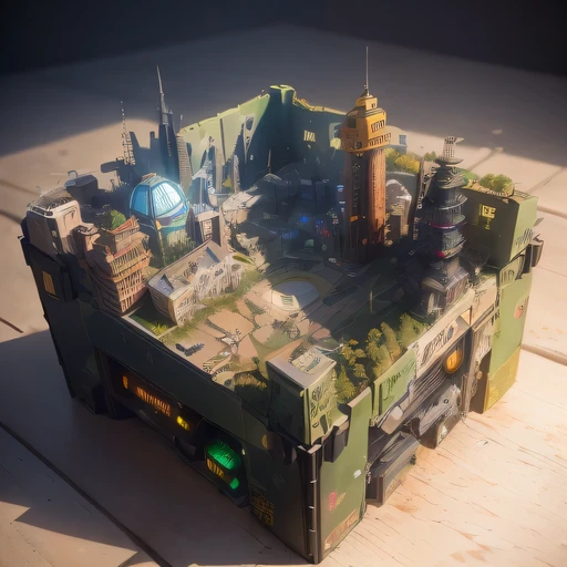 3658年Lunar soil realistic model, (bifurcation, original photo, best quality, masterpiece:1.4),SteampunkCyberpunk6820 City,(CyberpunkLunar soil light:1.3), Lunar soil (related to land),(in a small nature box:1.3),Isometric, small nature, landscape on foundation,landscape,