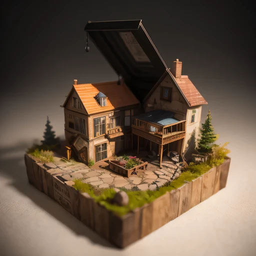 3658年Lunar soil realistic model, (bifurcation, original photo, best quality, masterpiece:1.4),SteampunkCyberpunk6820 City,(CyberpunkLunar soil light:1.3), Lunar soil (related to land),(in a small nature box:1.3),Isometric, small nature, landscape on foundation,landscape,