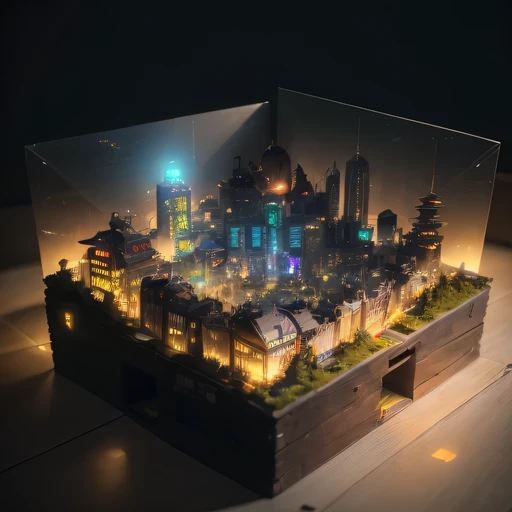 3658年Lunar soil realistic model, (bifurcation, original photo, best quality, masterpiece:1.4),SteampunkCyberpunk6820 City,(CyberpunkLunar soil light:1.3), Lunar soil (related to land),(in a small nature box:1.3),Isometric, small nature, landscape on foundation,landscape,