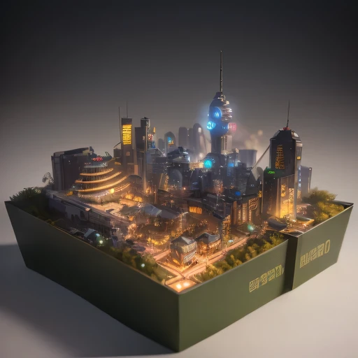 2658年Lunar soil realistic model, (bifurcation, original photo, best quality, masterpiece:1.4),SteampunkCyberpunk6820 City,(CyberpunkLunar soil light:1.3), Lunar soil (related to land),(in a small nature box:1.3),Isometric, small nature, landscape on foundation,landscape,