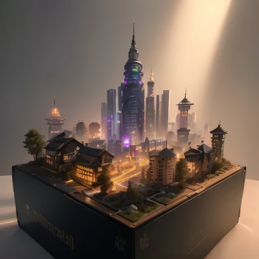 2658年Lunar soil realistic model, (bifurcation, original photo, best quality, masterpiece:1.4),SteampunkCyberpunk6820 City,(CyberpunkLunar soil light:1.3), Lunar soil (related to land),(in a small nature box:1.3),Isometric, small nature, landscape on foundation,landscape,