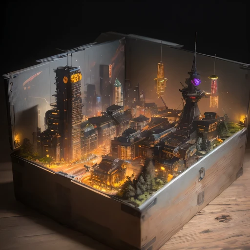 2658年Lunar soil realistic model, (bifurcation, original photo, best quality, masterpiece:1.4),SteampunkCyberpunk6820 City,(CyberpunkLunar soil light:1.3), Lunar soil (related to land),(in a small nature box:1.3),Isometric, small nature, landscape on foundation,landscape,