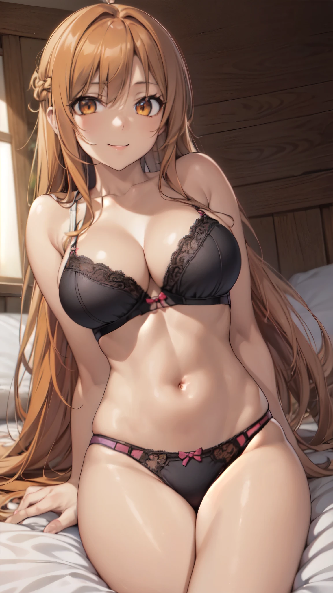 (masterpiece:1.5),(animeのキャラクター:1.4),(very accurate details:1.5),(ultra high resolution:1.5),(Highly detailed CG Unity 8K wallpaper:1.5),(realistic,Photoreal,超realistic:1.5),(slender:1.5),(Height 170 cm:1.4),(perfect female body:1.4),(curve,model,Glamour:1.5),beautiful breasts,color_aberration,beautiful delicate shadows,beautiful eyes,beautiful body,beautiful skin,beautiful hands,(Aesthetic anime Eyes:1.5),bright room,perfect lighting,(orange eyes:1.4),(orange hair:1.4),(Crown Half Up:1.5),(big breasts:1.4),(smile:1.4),(black underwear,Luxurious underwear:1.4),(exquisite cloth:1.4),(lying on bed:1.4),(slender:1.5),(arms behind body:0.9),(hand between legs:1.4),(26 years old:1.4),
anime,魅力的なanimeの女性,美しい魅惑的なanimeの熟女,美しいanimeの女の子,魅力的なanimeの女性,Smooth anime CG Art,美しい魅惑的なanimeの女性,Long-haired Ilya Kuvshinov,Best anime Girls,on my bed,かわいいanimeの女の子,animeの塗り,