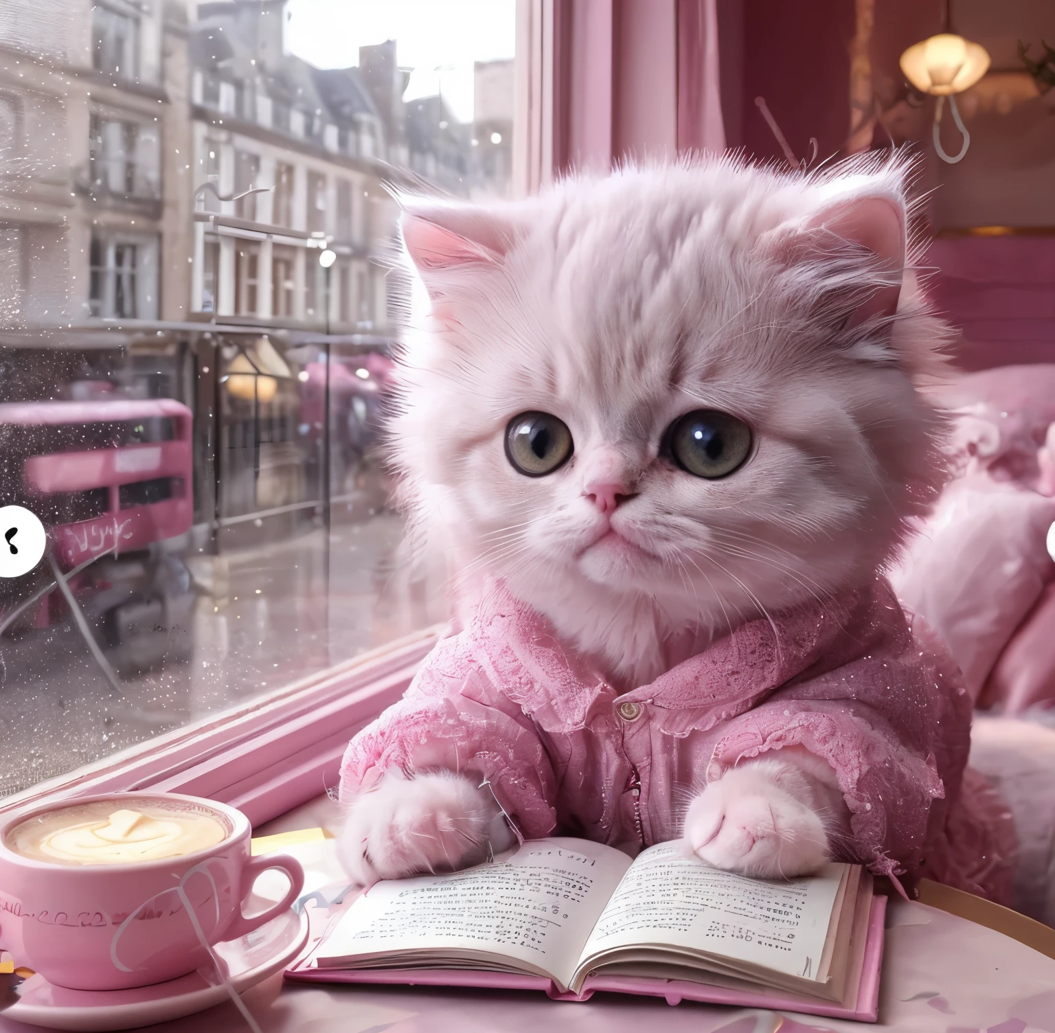 Cute cat pink